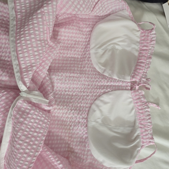 No Boundaries Pink Gingham Mini Dress Juniors L 11-13 Cottagecore - Picture 8 of 10